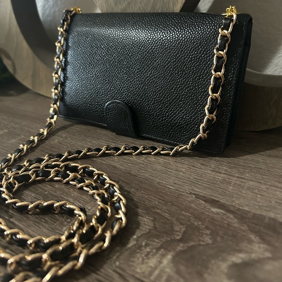 🖤⚜️Chanel Caviar Timeless Wallet on a Chain Micro Gold Tone Crossbody WO… - Picture 5 of 15